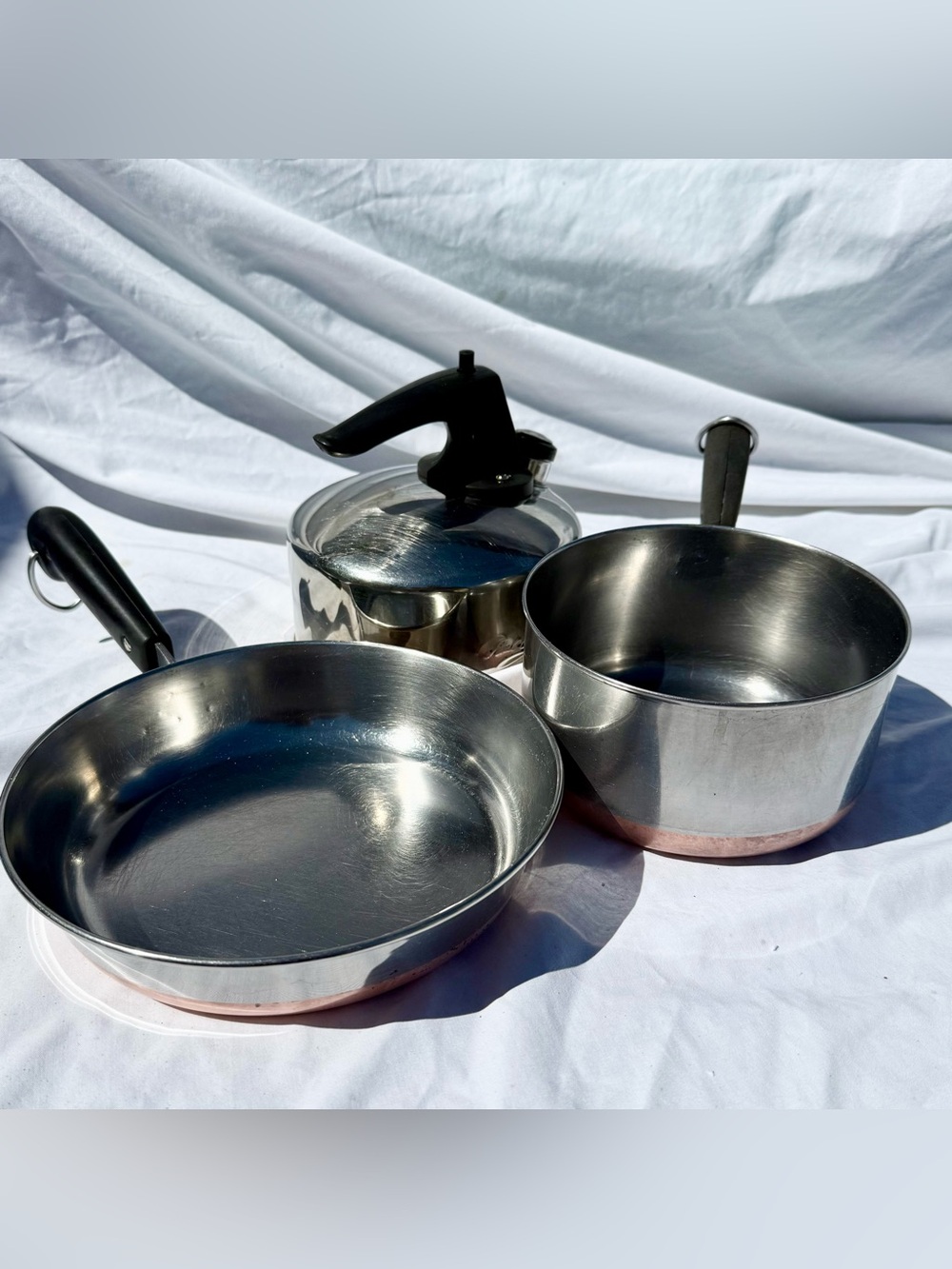 Revere Ware Stainless Copper Clad Pot and Pan Set